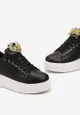 Czarne Sneakersy z Kolorowymi Kryształami na Platformie Dolapse