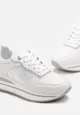 Białe Sneakersy z Brokatem na Grubej Podeszwie Hilena