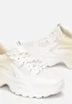 Biało-Beżowe Sneakersy z Podwójnymi Sznurówkami Ombre Tecolo