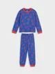 Wygodna, bawełniana piżama dwuczęściowa z nadrukiem Spidermana na całości. - niebieski