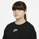 Bluza dla dużych dzieci (dziewcząt) Nike Sportswear Club Fleece (szersze rozmiary) - Czerń
