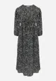 Czarna Rozkloszowana Sukienka Maxi z Gumką w Pasie Belinna
