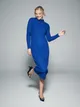 Sukienka ze strukturalnej dzianiny - Niebieski