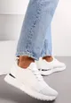 Białe Sneakersy z Elastyczną Cholewką przed Kostkę i Brokatem Dalapa