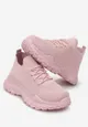 Różowe Sneakersy na Grubej Podeszwie z Elastyczną Cholewką Taartha