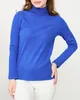 Niebieski sweter damski półgolf- Odzież - Niebieski