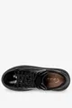 Czarne sneakersy skórzane lakierowane damskie creepersy sznurowane produkt polski casu 10150