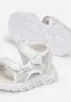 Białe Sandały na Grubej Podeszwie z Lampkami Led Zdobione Cekinami Oshe