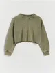 Bluza o regularnym fasonie, wykonana z bawełny. - zielony