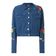 Love Moschino Kurtka jeansowa skrócona z kwiatowym wzorem
