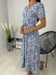 Błękitna Sukienka Maxi w Kwiaty 8131-323-A