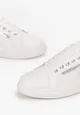 Biało-Srebrne Buty Sportowe przed Kostkę ze Zdobieniem Skóry Węża Avuneme