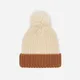 Ciepła czapka z pomponem beżowa - Beżowy