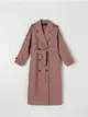 Elegancki płaszcz z paskiem, wykonany z materiału odpornego na rozciąganie. - fioletowy