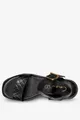 Czarne sandały skórzane błyszczące na platformie produkt polski casu 40370