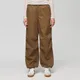 Gładkie spodnie jogger parachute brązowe - Khaki