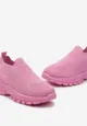Różowe Sneakersy z Elastyczną Cholewką na Grubej Podeszwie Alamissa