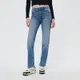Jasnoniebieskie jeansy straight fit slim - Niebieski