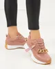 Różowe damskie buty sportowe ze złotym łańcuszkiem Nerika - Obuwie - Ciemnoróżowy || Różowy