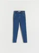 Jeansy typu skinny, wykonane z elastycznej, bawełnianej dzianiny. - granatowy