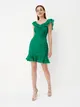 Sukienka mini z falbanami - Zielony