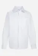 Biała Koszula z Krótkim Rękawem i Naszytą Kieszonką Lanyros