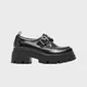 Czarne loafersy z klamerkami - Czarny