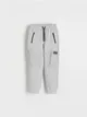 Dresowe spodnie typu jogger, wykonane z gładkiej, bawełnianej dzianiny. - jasnoszary