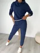Granatowy Komplet Bluza + Spodnie