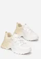 Biało-Beżowe Sneakersy z Podwójnymi Sznurówkami Ombre Tecolo