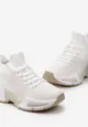 Białe Sneakersy Sportowe na Grubej Podeszwie ze Skarpetkową Cholewką Xille