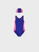 Wygodny, sportowy strój kąpielowy z komplecie z czepkiem. Idealny na basen. - różowy