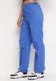 Niebieskie Szerokie Spodnie ze Stoperami Dalfo