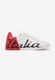 Biało-Czerwone Sneakersy z Ozdobnym Nadrukiem Arenthea