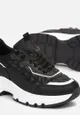 Czarne Sneakersy z Pikowaniem na Grubej Podeszwie Britten