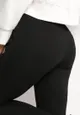 Czarne Bawełniane Spodnie z Gumką w Pasie Lynella