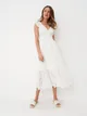 Bawełniana sukienka midi - Biały