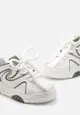 Biało-Zielone Sneakersy na Platformie z Grubymi Sznurówkami Imyria