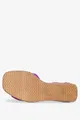 Fuksjowe sandały skórzane espadryle damskie na koturnie z zakrytą piętą pasek wokół kostki kokarda produkt polski casu 2651-326