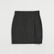 Dopasowana spódnica mini w prążki czarna - Czarny