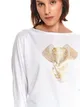 Bluza damska ze złotym nadrukiem słonia