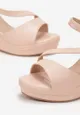 Różowe Sandały na Koturnie Zauna
