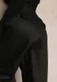 Czarne Szerokie Spodnie High Waist z Kieszeniami Keanne