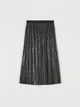 Elegancka, plisowana spódnica z połyskującego materiału, uszyta z odpornego na blaknięcie materiału. - srebrny