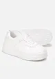 Białe Sneakersy Sznurowane na Grubej Podeszwie Vemnan