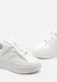 Białe Sneakersy na Grubej Podeszwie z Wstawkami Kalidras
