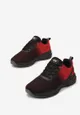 Czarno-Czerwone Buty Sportowe z Siateczkową Cholewką Ombre Rosone
