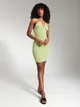 Sukienka mini z wiązaniem - Zielony