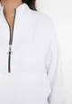 Biały Bawełniany 2-Częściowy Komplet Dresowy Bluza z Suwakiem i Spodnie z Gumką Inarra