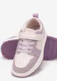 Różowo-Fioletowe Płaskie Buty Sportowe Zapinane na Rzep i Sznurowane Haelia